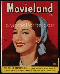 9e168 MOVIELAND magazine May 1945 wonderful smiling portrait of beautiful Maria Montez!