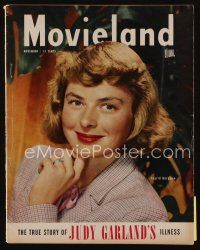 9e180 MOVIELAND magazine November 1947 portrait of pretty Ingrid Bergman by Carlyle Blackwell Jr.!