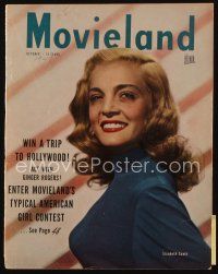 9e179 MOVIELAND magazine October 1947 smiling portrait of sexy Lizabeth Scott by Bud Fraker!