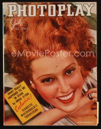 9e100 PHOTOPLAY magazine July 1937 wonderful portrait of pretty smiling Jeanette MacDonald!