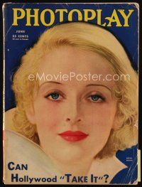 9e096 PHOTOPLAY magazine June 1933 wonderful art of blonde Bette Davis by Earl Christy!