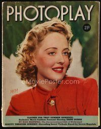 9e102 PHOTOPLAY magazine June 1939 close portrait of pretty Bette Davis by Paul Hesse!