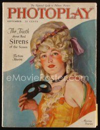 9e091 PHOTOPLAY magazine September 1926 art of Marion Davies with mask by Carl Van Buskirk!