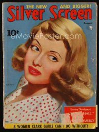 9e150 SILVER SCREEN magazine August 1941 great artwork of sexy Bette Davis by Marland Stone!