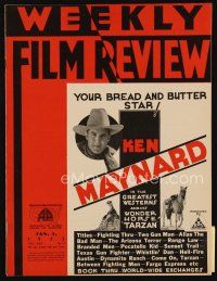 9e059 WEEKLY FILM REVIEW exhibitor magazine Jan 5, 1933 Ken Maynard is your bread & butter star!