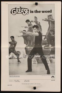 9e401 GREASE pressbook '78 close up of John Travolta & Olivia Newton-John in a most classic musical!