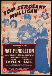 9e470 TOP SERGEANT MULLIGAN pressbook '41 soldier Nat Pendleton in uniform with babes and cash!