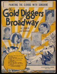 9e320 GOLD DIGGERS OF BROADWAY sheet music '29 Painting the Clouds With Sunshine!