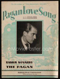 9e333 PAGAN sheet music '29 great portrait of Ramon Novarro in suit & tie, Pagan Love Song!