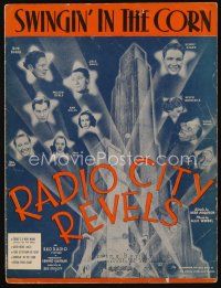9e336 RADIO CITY REVELS sheet music '38 Bob Burns, Kenny Baker & Ann Miller, Swingin' In The Corn!