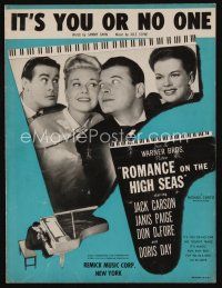 9e338 ROMANCE ON THE HIGH SEAS sheet music '48 1st Doris Day, Jack Carson, It's You or No One!