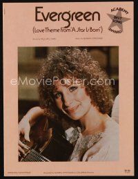 9e347 STAR IS BORN sheet music '77 the love theme from the movie, Evergreen!
