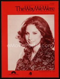 9e361 WAY WE WERE sheet music '73 Barbra Streisand sings the title song!