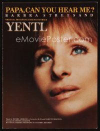 9e364 YENTL sheet music '83 close-up of star & director Barbra Streisand, Papa, Can You Hear Me!