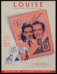 9e365 YOU CAN'T RATION LOVE sheet music '44 stop male hoarding, WWII romantic musical, Louise!