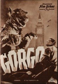 9e268 GORGO German program '61 different images of giant monster terrorizing city by Joseph Smith!