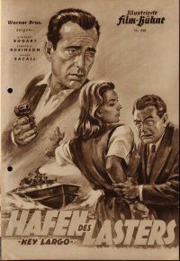 9e275 KEY LARGO German program '50 Humphrey Bogart, Bacall, Robinson, John Huston, different art!