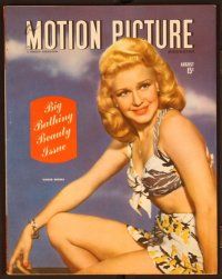 9e129 MOTION PICTURE magazine August 1944, sexy Ginger Rogers, Big Bathing Beauty Issue!