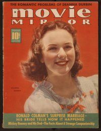 9e157 MOVIE MIRROR magazine January 1939 close portrait of Deanna Durbin by James Doolittle!