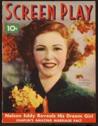 9e137 SCREEN PLAY magazine October 1936 portrait of Josephine Hutchinson by Edwin Bower Hesser!