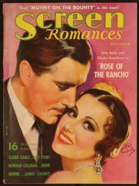 9e138 SCREEN ROMANCES magazine December 1935 art of John Boles & Gladys Swarthout by Earl Christy!