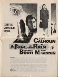 9e393 FACE IN THE RAIN pressbook '63 Rory Calhoun, Marina Berti, a shocking jolt to the imagination!