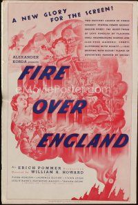 9e394 FIRE OVER ENGLAND pressbook '37 young Laurence Olivier & beautiful Vivien Leigh