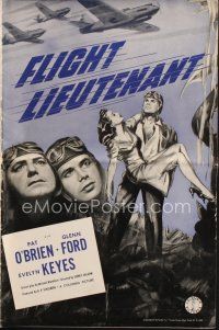 9e396 FLIGHT LIEUTENANT pressbook '42 Pat O'Brien, Glenn Ford, Evelyn Keyes, WWII pilots!