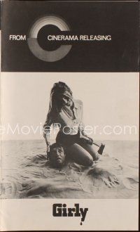 9e399 GIRLY pressbook '70 Vanessa Howard lures bums and hippies to her deranged family!