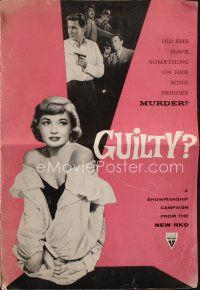 9e403 GUILTY? pressbook '57 did Barbara Laage have something on her mind besides murder!