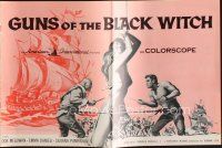 9e405 GUNS OF THE BLACK WITCH pressbook '61 super sexy art, unconquerable barbarians of the sea!