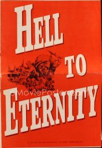 9e407 HELL TO ETERNITY pressbook '60 WWII soldier Jeffrey Hunter in battle & with Patricia Owens!