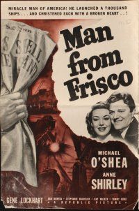 9e423 MAN FROM FRISCO pressbook '44 Anne Shirley, Michael O'Shea is the miracle man of America!