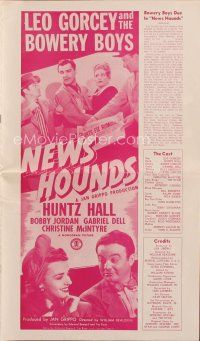 9e429 NEWS HOUNDS pressbook '47 Leo Gorcey, Huntz Hall & The Bowery Boys!