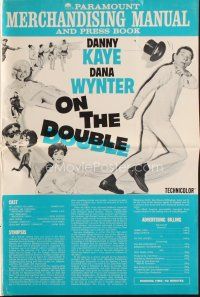 9e435 ON THE DOUBLE pressbook '61 great images of wacky Danny Kaye & sexy Diana Dors!