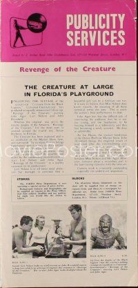 9e447 REVENGE OF THE CREATURE English pressbook '55 cool different images of the monster!
