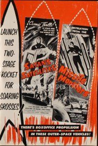 9e452 SATAN'S SATELLITES/MISSILE MONSTERS pressbook '58 cool outer-space double feature!