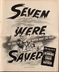 9e455 SEVEN WERE SAVED pressbook '46 Richard Denning, Russell Hayden & pretty Catherine Craig!