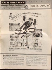 9e457 SKIRTS AHOY pressbook '52 great full-length art of sexy sailor Esther Williams in uniform!