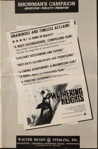 9e475 WUTHERING HEIGHTS pressbook R63 Laurence Olivier is torn with desire for Merle Oberon!