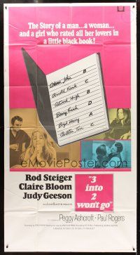 9f494 3 INTO 2 WON'T GO int'l 3sh '69 Rod Steiger, sexy Claire Bloom and her little black book!