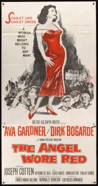 9f505 ANGEL WORE RED 3sh '60 sexy full-length Ava Gardner, Dirk Bogarde has a price on his head!