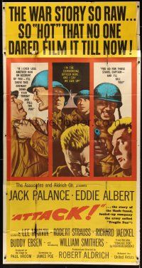 9f514 ATTACK 3sh '56 Robert Aldrich, WWII soldiers Jack Palance & Eddie Albert, different!