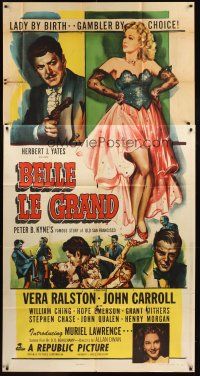 9f528 BELLE LE GRAND 3sh '51 art of sexy Vera Ralston who is a lady gambler by choice!