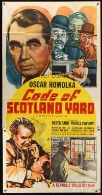 9f562 CODE OF SCOTLAND YARD 3sh '48 close up image of English detective Oscar Homolka!