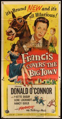 9f603 FRANCIS COVERS THE BIG TOWN 3sh '53 the talking mule, Donald O'Connor, Yvette Dugay!