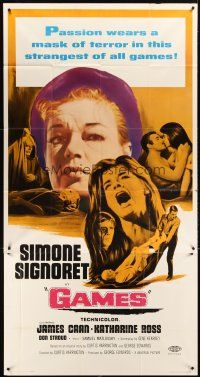 9f610 GAMES 3sh '67 Simone Signoret, James Caan, Katharine Ross, passion wears a mask of terror!