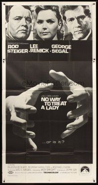 9f700 NO WAY TO TREAT A LADY 3sh '68 Rod Steiger, Lee Remick & Segal, hands about to strangle!