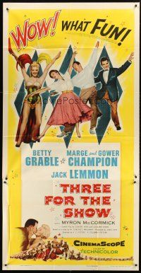 9f783 THREE FOR THE SHOW 3sh '54 Betty Grable, Jack Lemmon, Marge & Gower Champion!