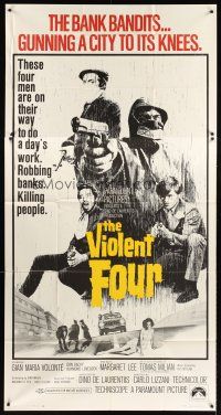 9f798 VIOLENT FOUR 3sh '68 Gian Maria Volonte, the bank bandits gunning a city to its knees!
